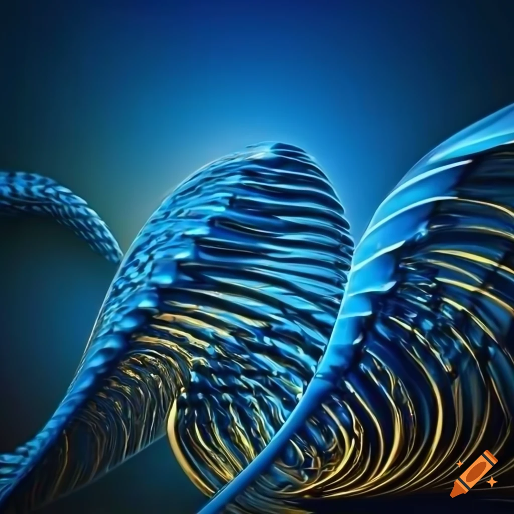 Abstract Blue Thread Like Abstract gold thread on Craiyon