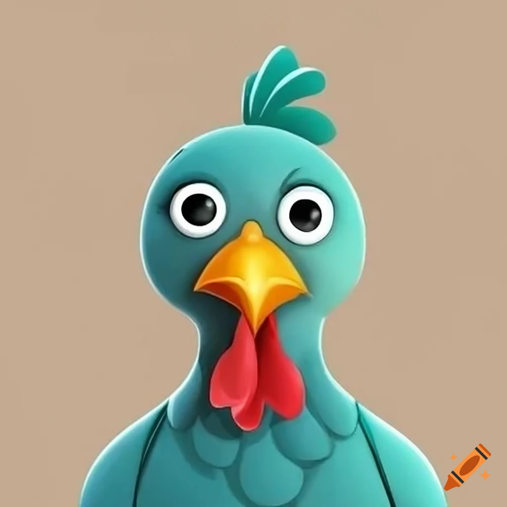 Cartoon illustration of a funny chicken