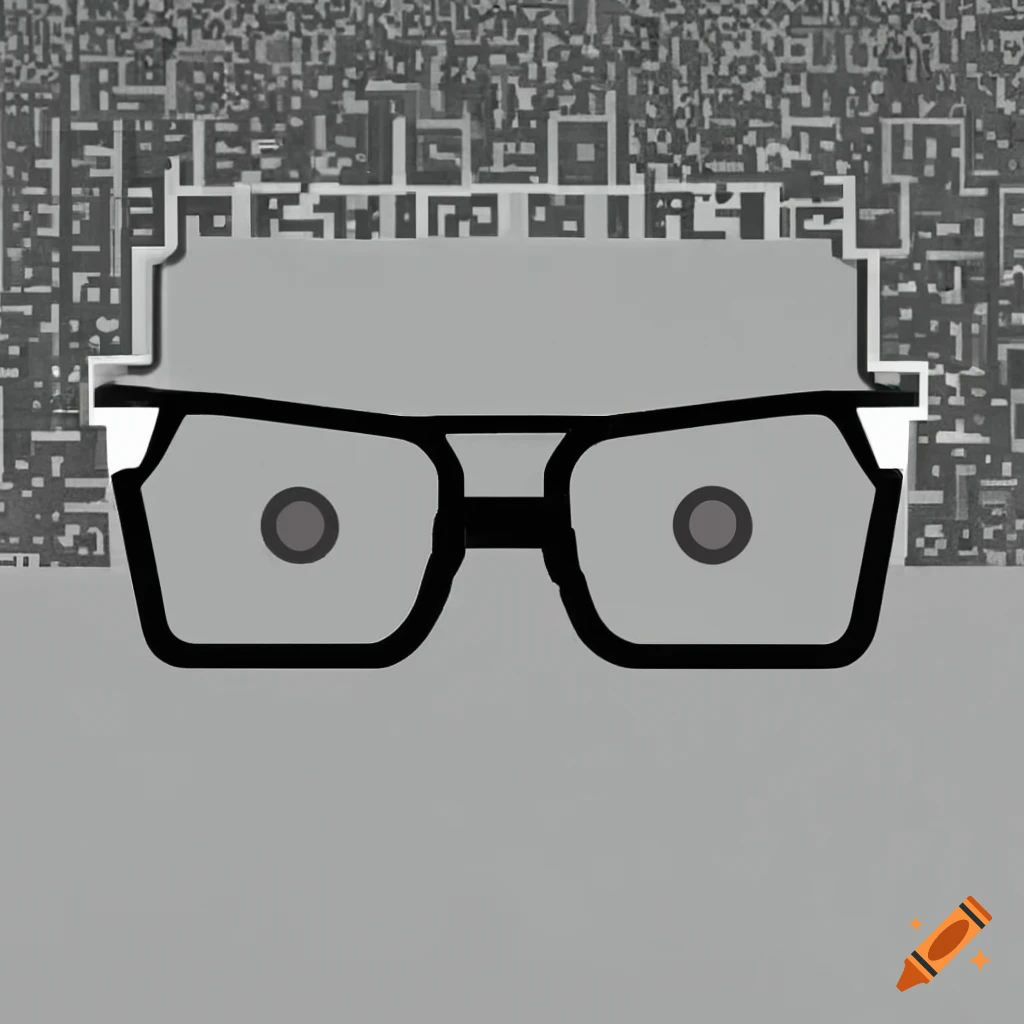 Qr code transformed into a face with glasses