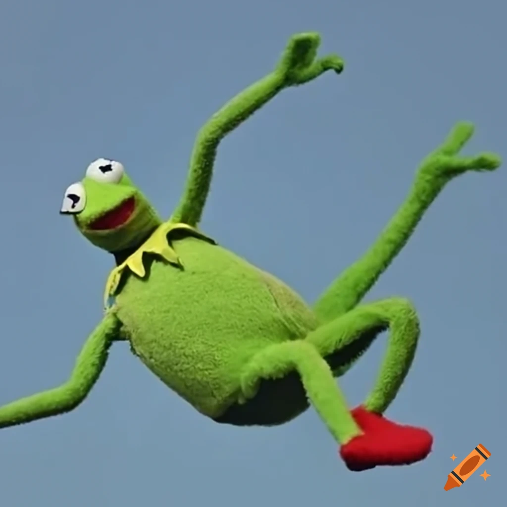 Kermit the frog as a flying bird