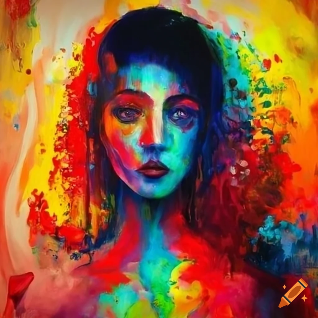 Colorful painting depicting love