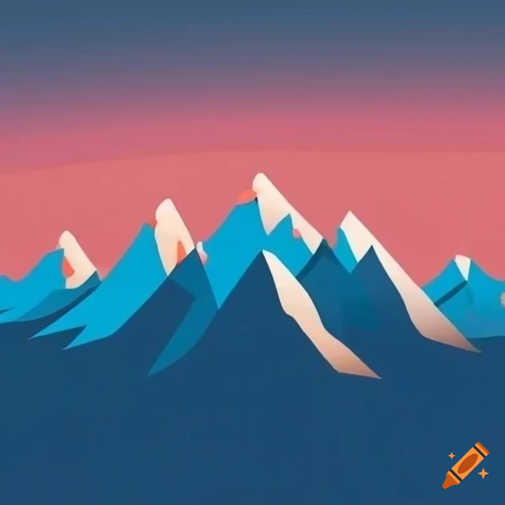minimalist cartoon mountains illustration