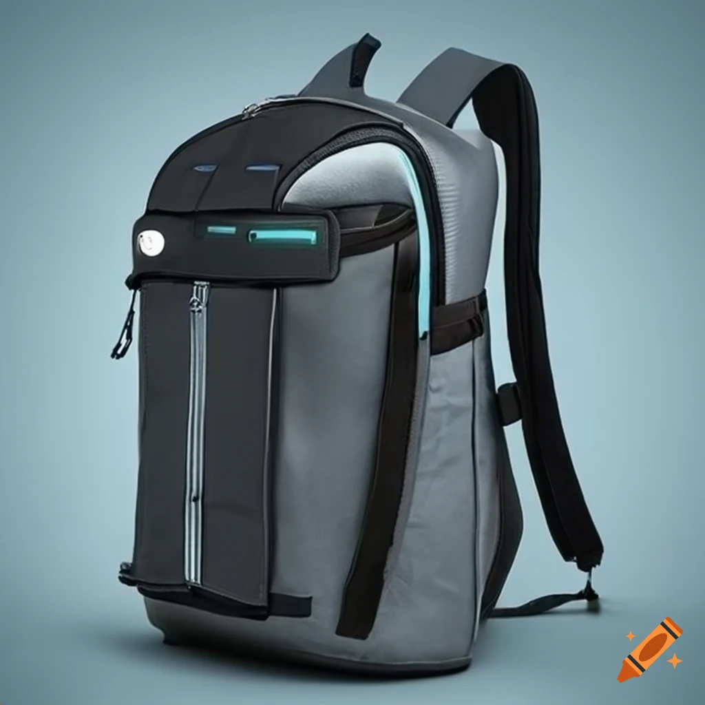 Futuristic solar-powered backpack for urban use on Craiyon