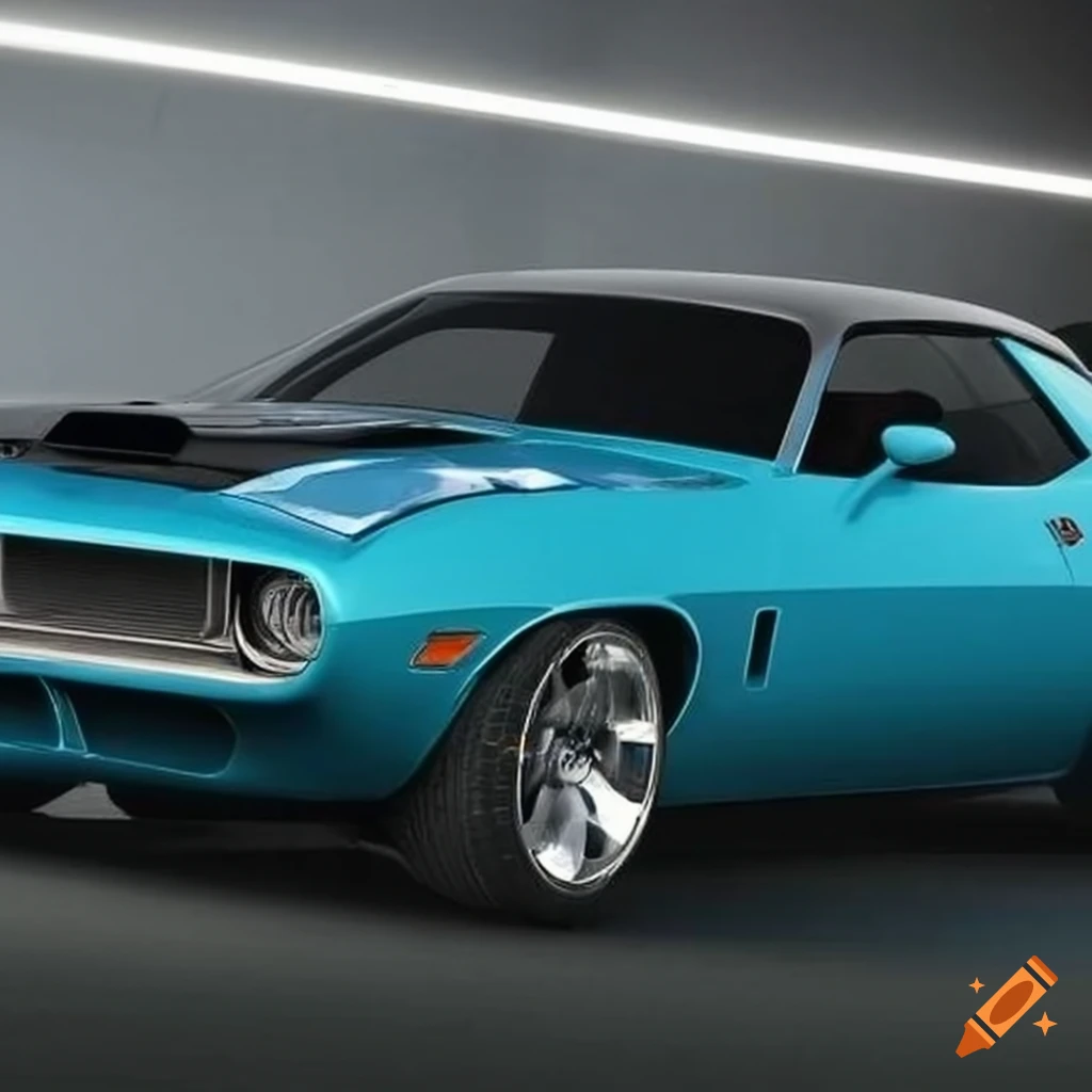 1970 Dodge Challenger Western Sport Special Light Blue Poly with Vinyl Roof  and White Interior