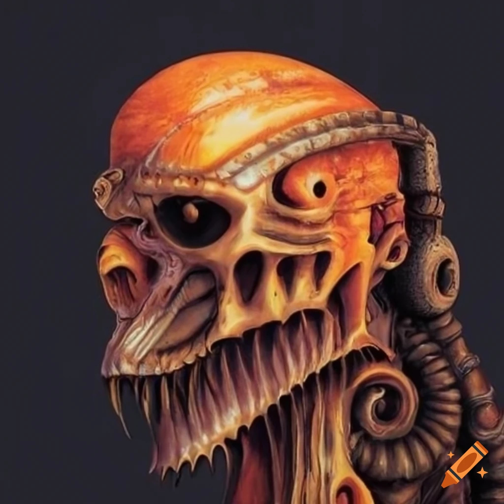 h.r.giger's orange knife artwork