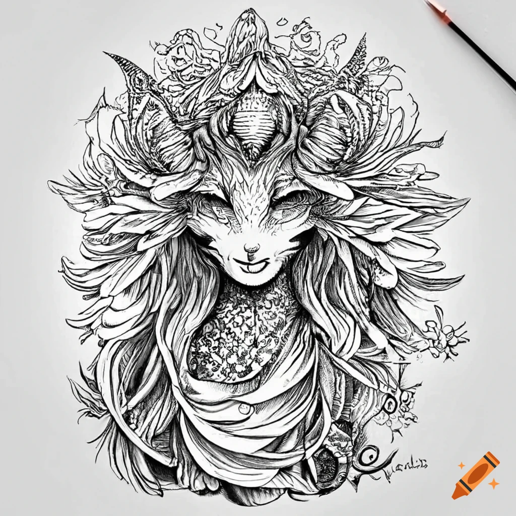 Black and white coloring pages of mythical creatures