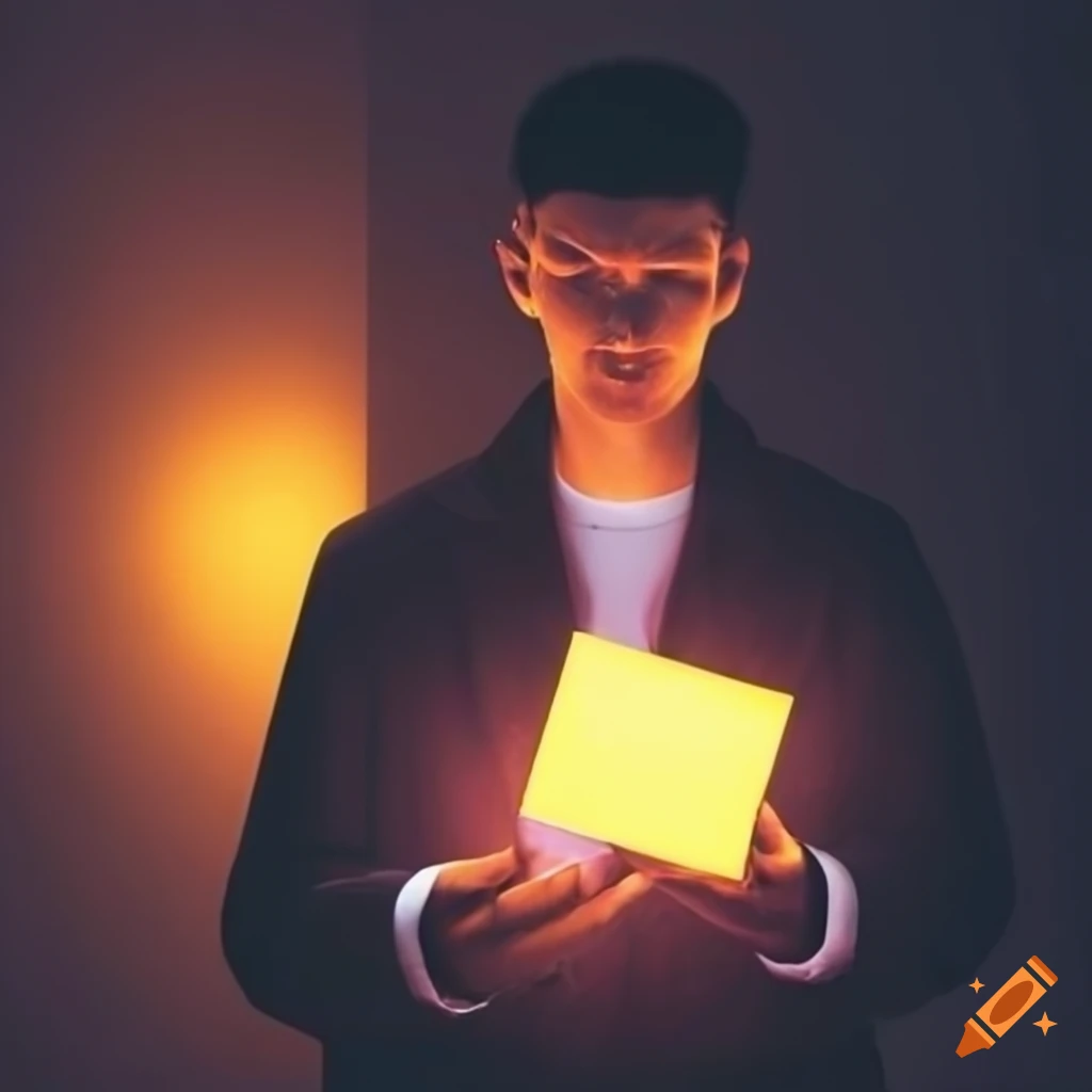 man-in-black-coat-holding-a-glowing-envelope-on-craiyon