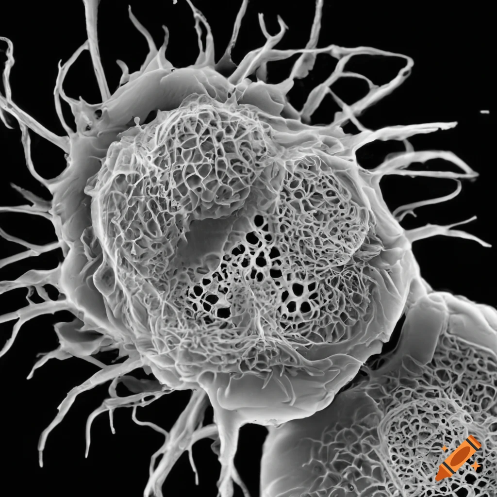 black and white microscopy of a rhododendron flower