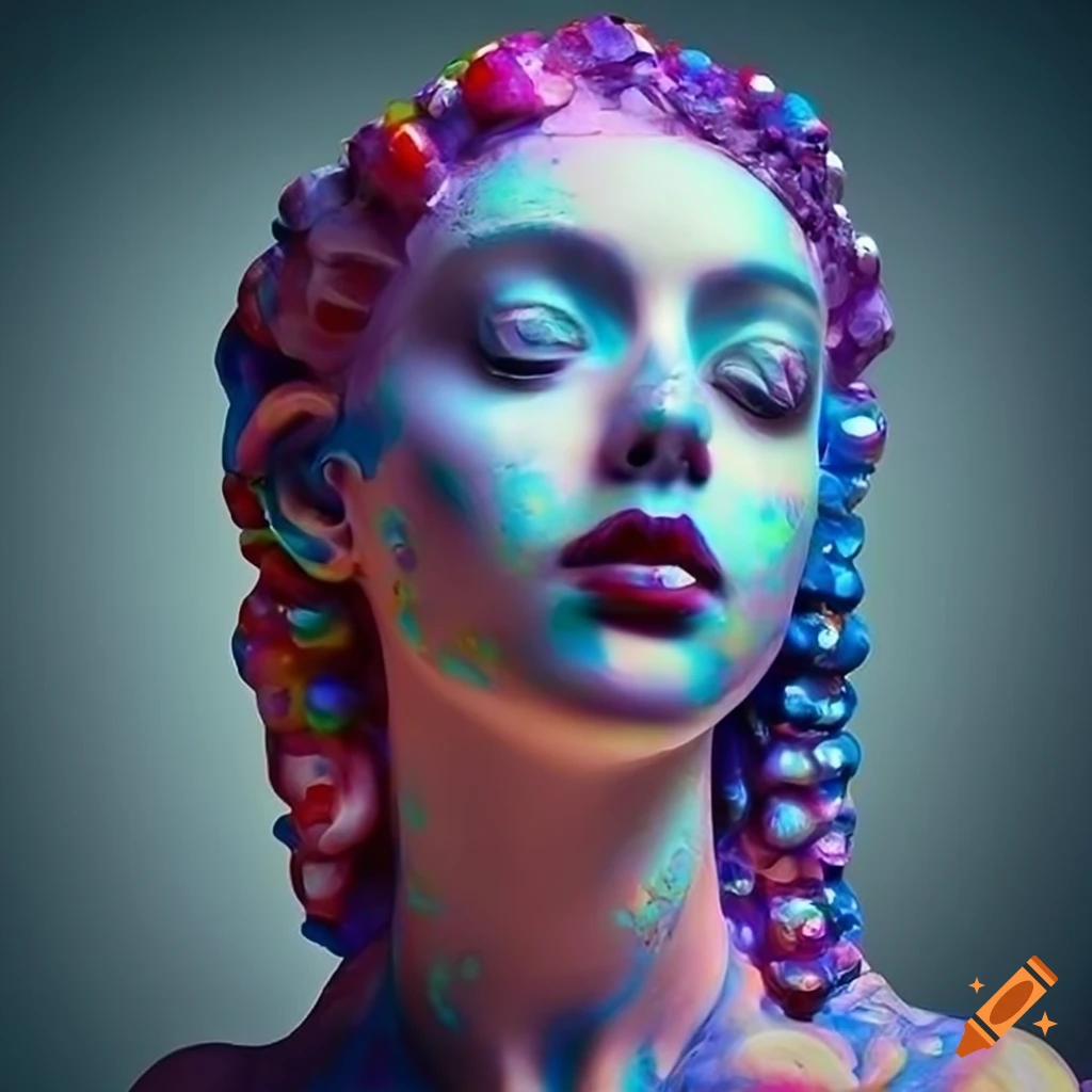 Intricate and surreal marble sculpture