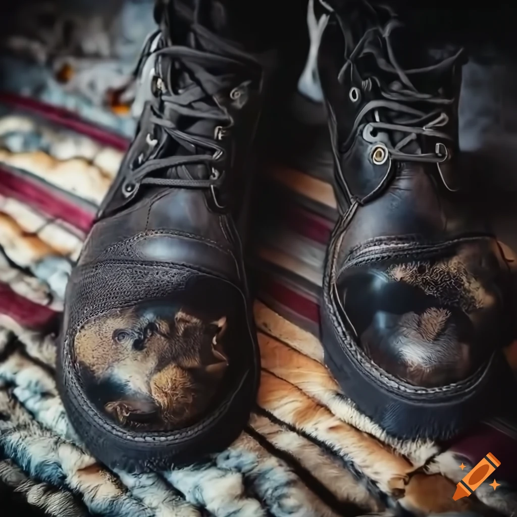 close-up of dirty boots trampling stuffed toys