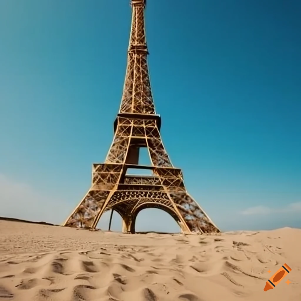 eiffel tower made of sand