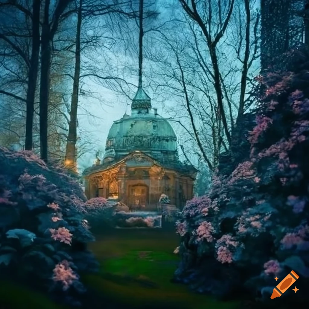 View of the garden house in dresden at dawn on Craiyon