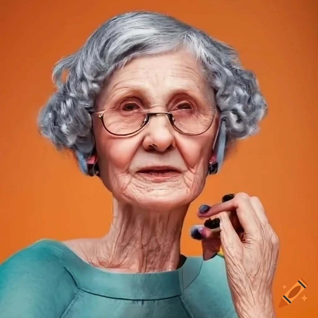 Stylish Senior Woman With A Bob Cut Hair And Unique Fashion Sense On stylish-senior-woman-with-a-bob-cut-hair-and-unique-fashion-sense-on