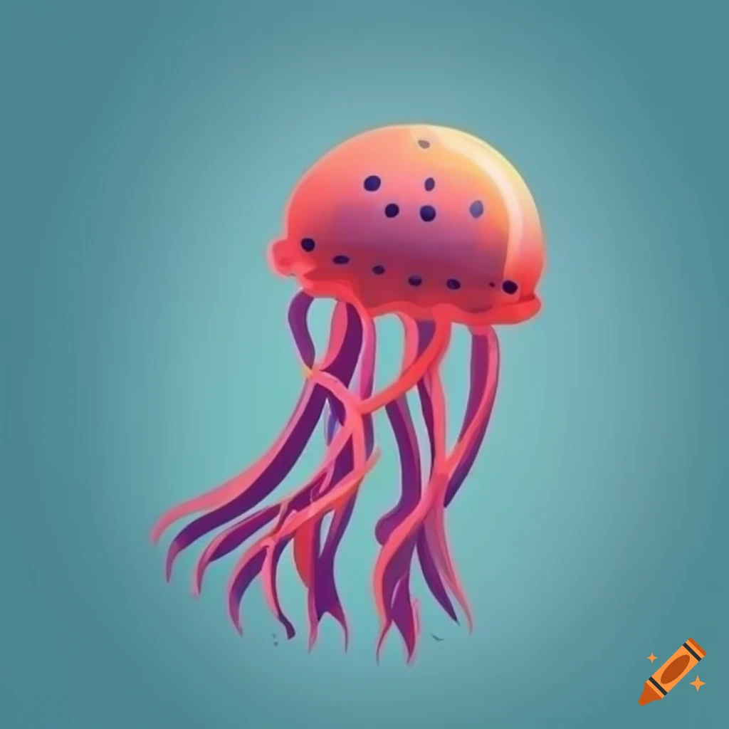 Cartoon jellyfish on Craiyon
