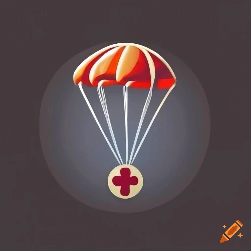 skydiver landing with open parachute icon | Logo Template by LogoDesign.net