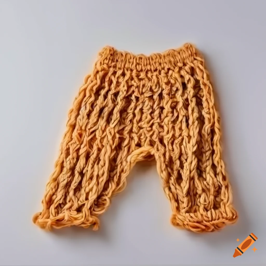 crocheted ramen noodle pants