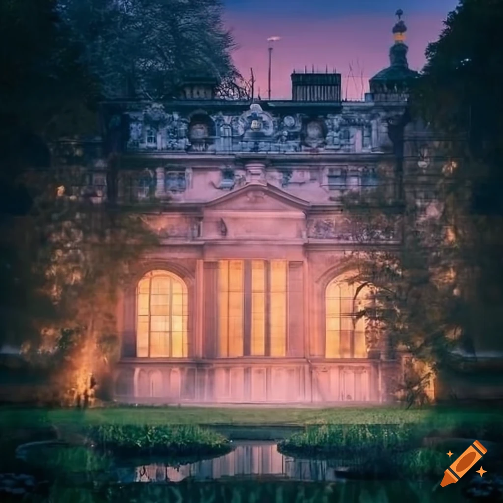 Dawn at a house in dresden garden on craiyon