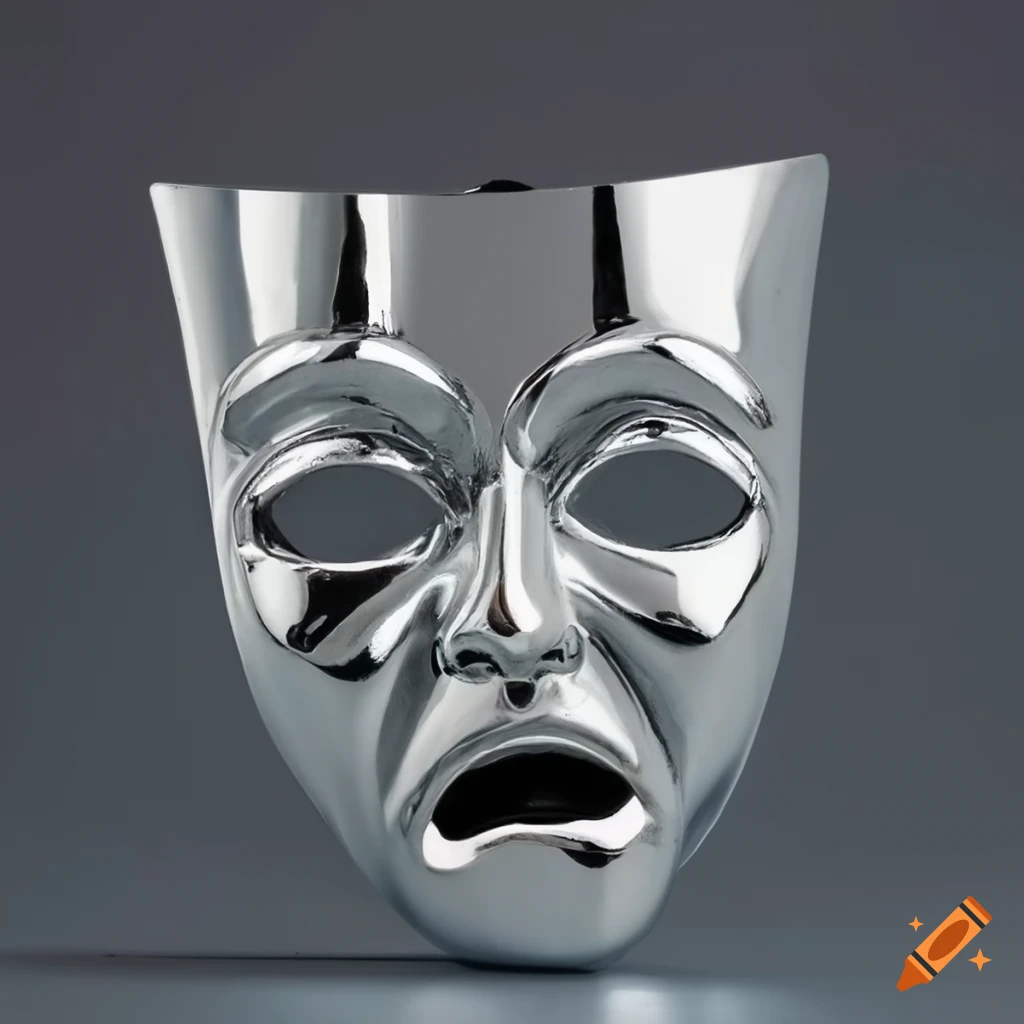 Ornament of sad drama masks on Craiyon