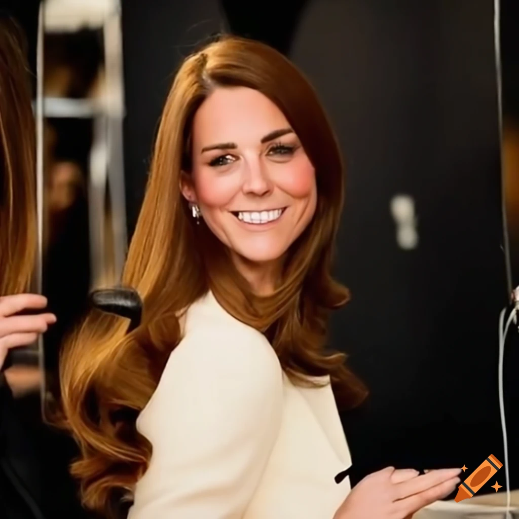 Kate middleton getting her hair styled backstage