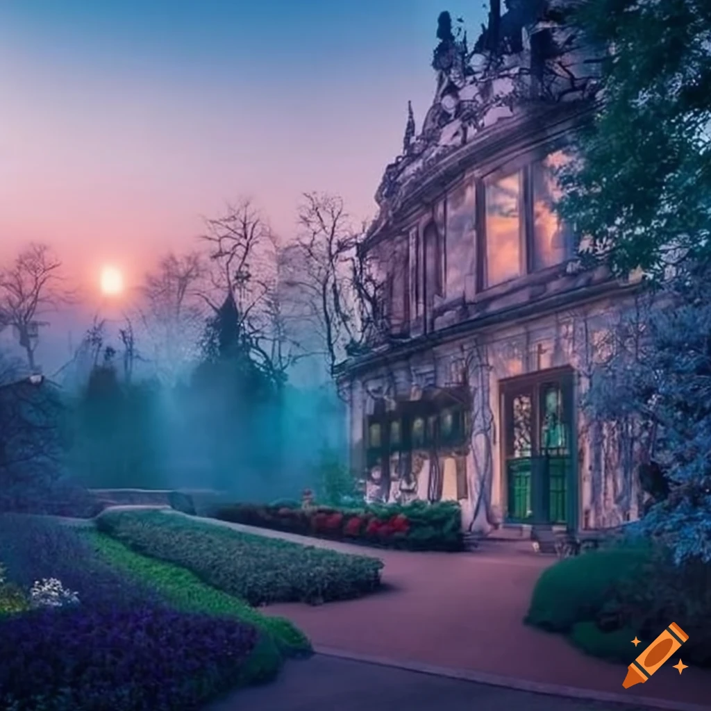 Crystal-filled garden house entrance in dresden