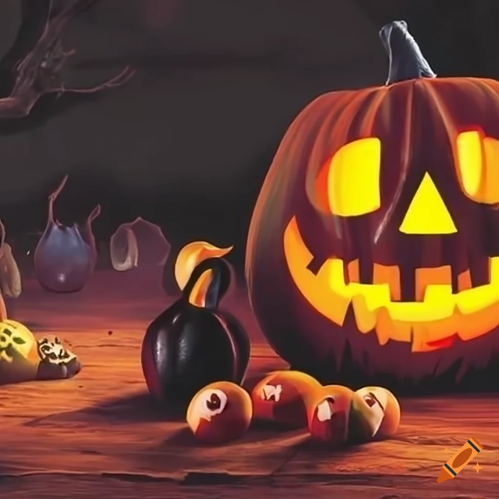 Yard sale with halloween themed items on Craiyon