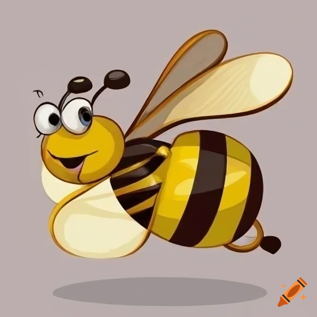 cartoon drawing of a cute bee