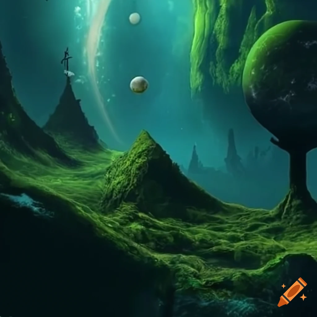 Solar System inspired Forest Scenery On Craiyon