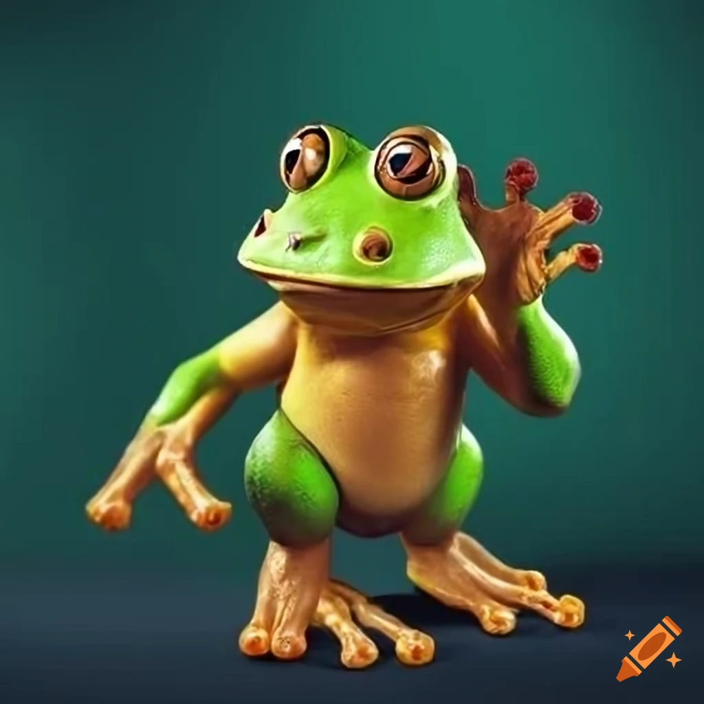 Hyper-realistic fusion of john cena and a green/golden bell frog on Craiyon