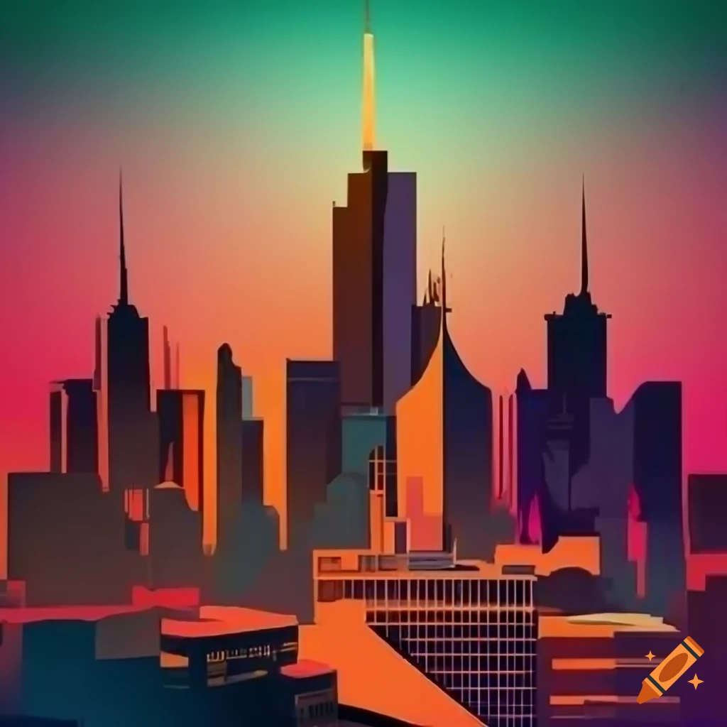 Minimalistic city skyline poster