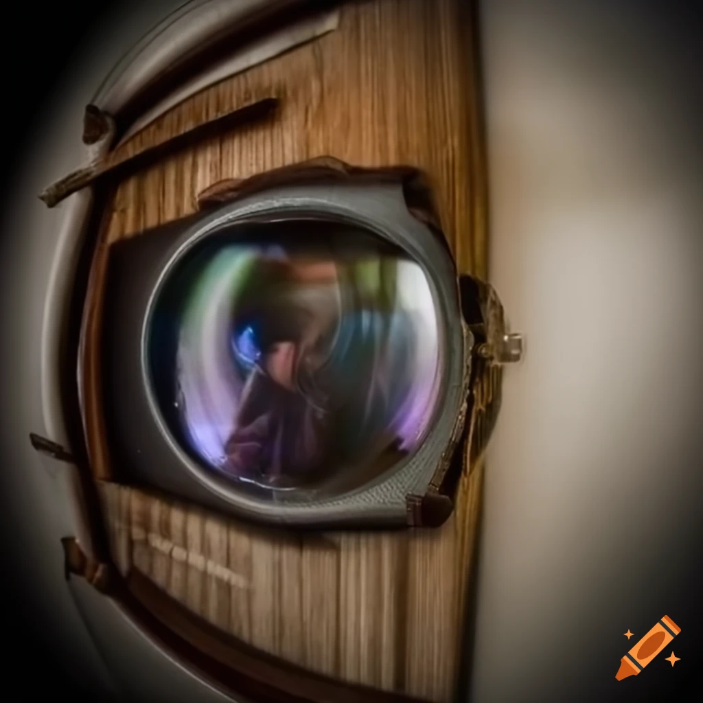 colorful fisheye photo of a male press photographer