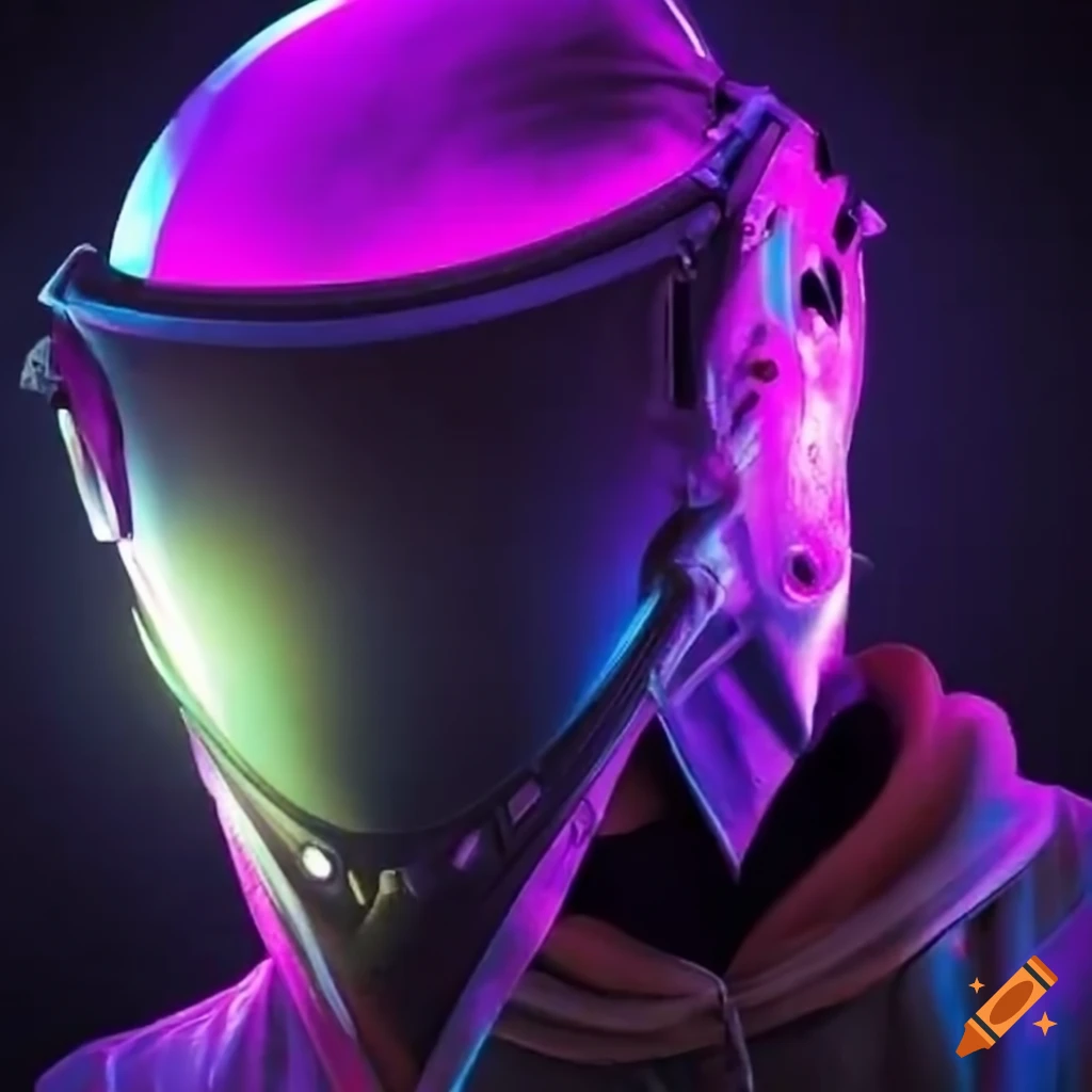 Cyberpunk Dj Wearing A Helmet