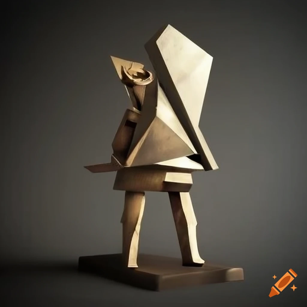 Minimalist metal sculpture inspired by zelda game on Craiyon