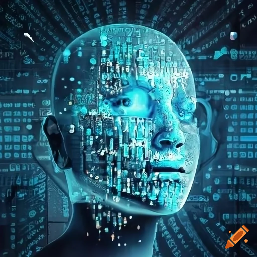 Poster promoting cybersecurity and human involvement on craiyon