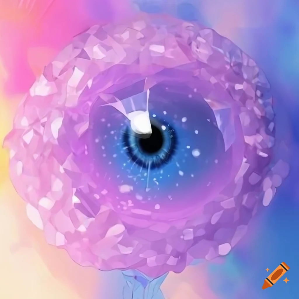 Pastel anime crystal eye texture on Craiyon