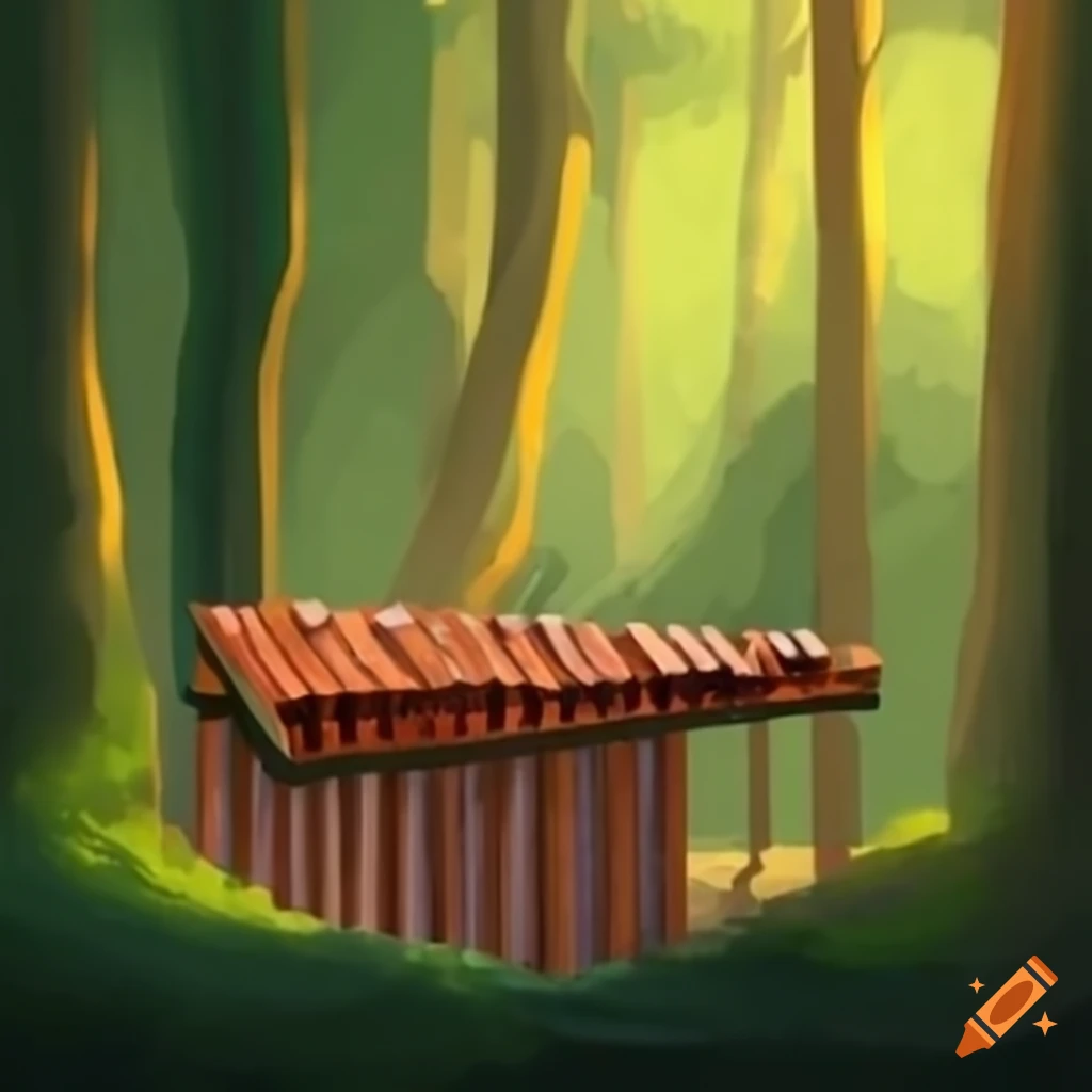 marimba in a forest