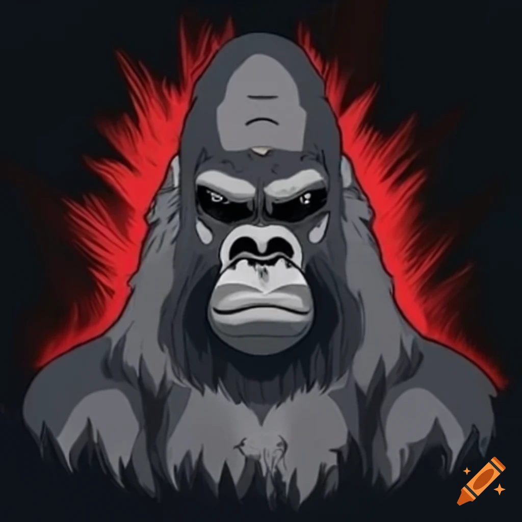 Image of a gorilla with a metalhead style on Craiyon