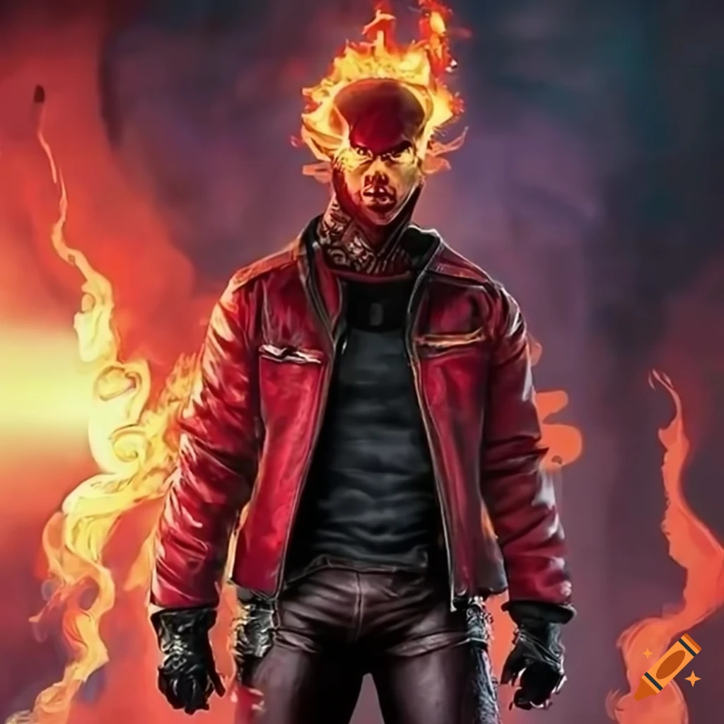 Cool design jacket with hellfire motif