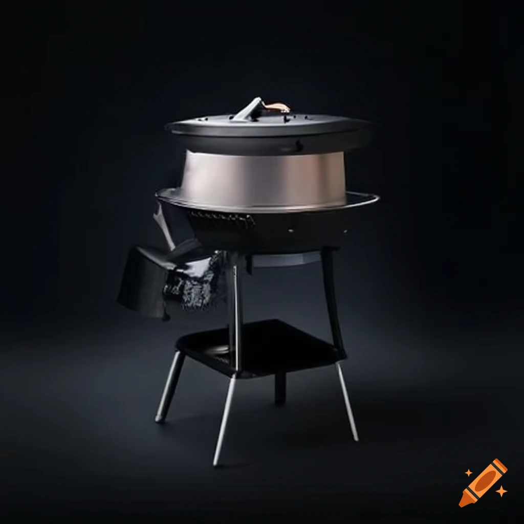 Innovative charcoal grill with builtin fan system on Craiyon