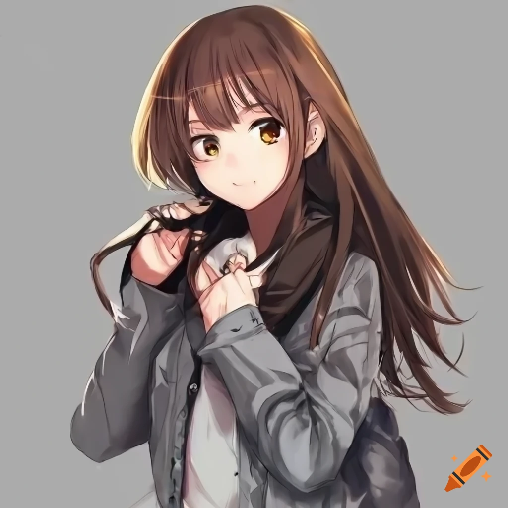 Full Body Visual Novel Character Sprite Of A Girl With Long Brown Hair And Summer Outfit On Craiyon 2976