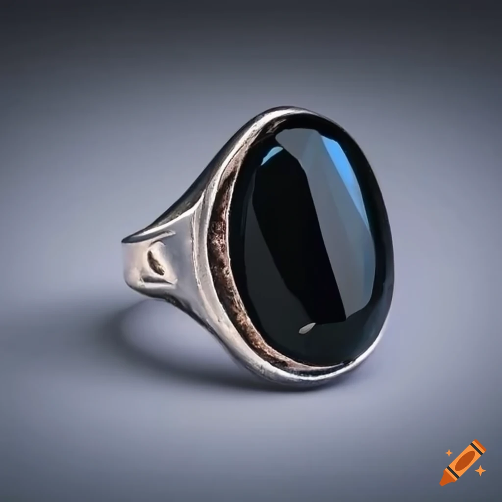 Silver Couple Rings: Pair 91, Stone: Black Aqeeq (Agate) –  AmeerAliEnterprises