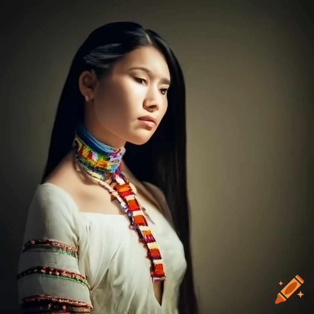 Attractive Young Native American Woman In Traditional Attire On Craiyon 2650