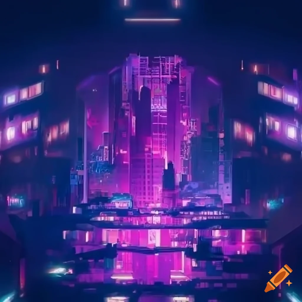 Image of chrysanthemum city, a cyberpunk metropolis