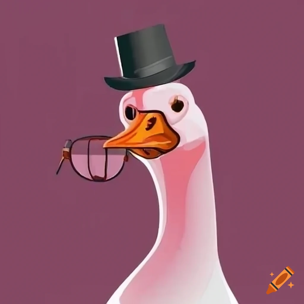 Cute duck using a straw hat on Craiyon