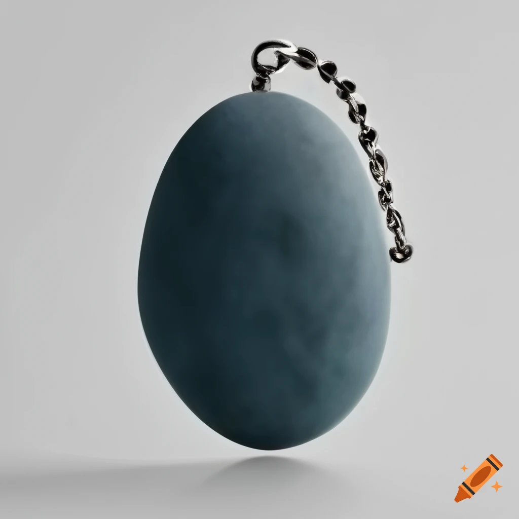 white stone keychain on a clean background