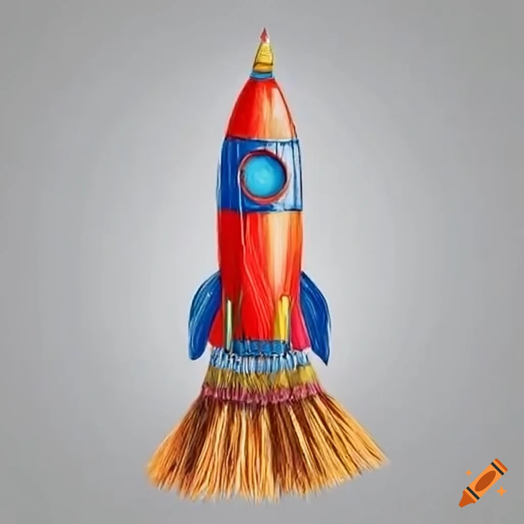 rocket equipped with brooms for cleaning