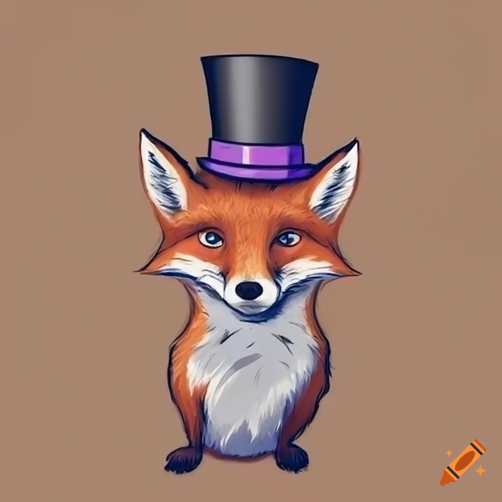 Fox wearing a top hat
