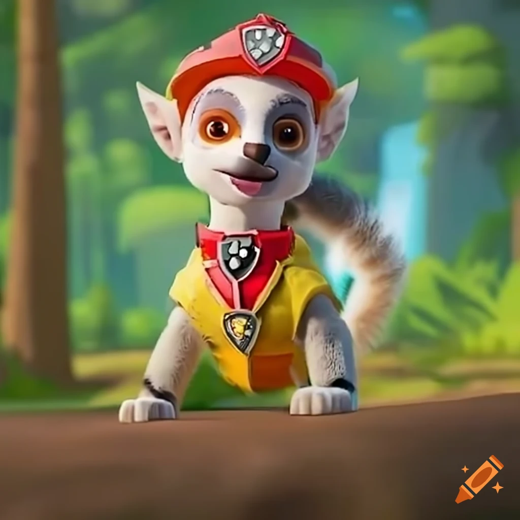 Paw Patrol Albino Ring Tailed Lemur Forest Scout Team stuck in quicksand
