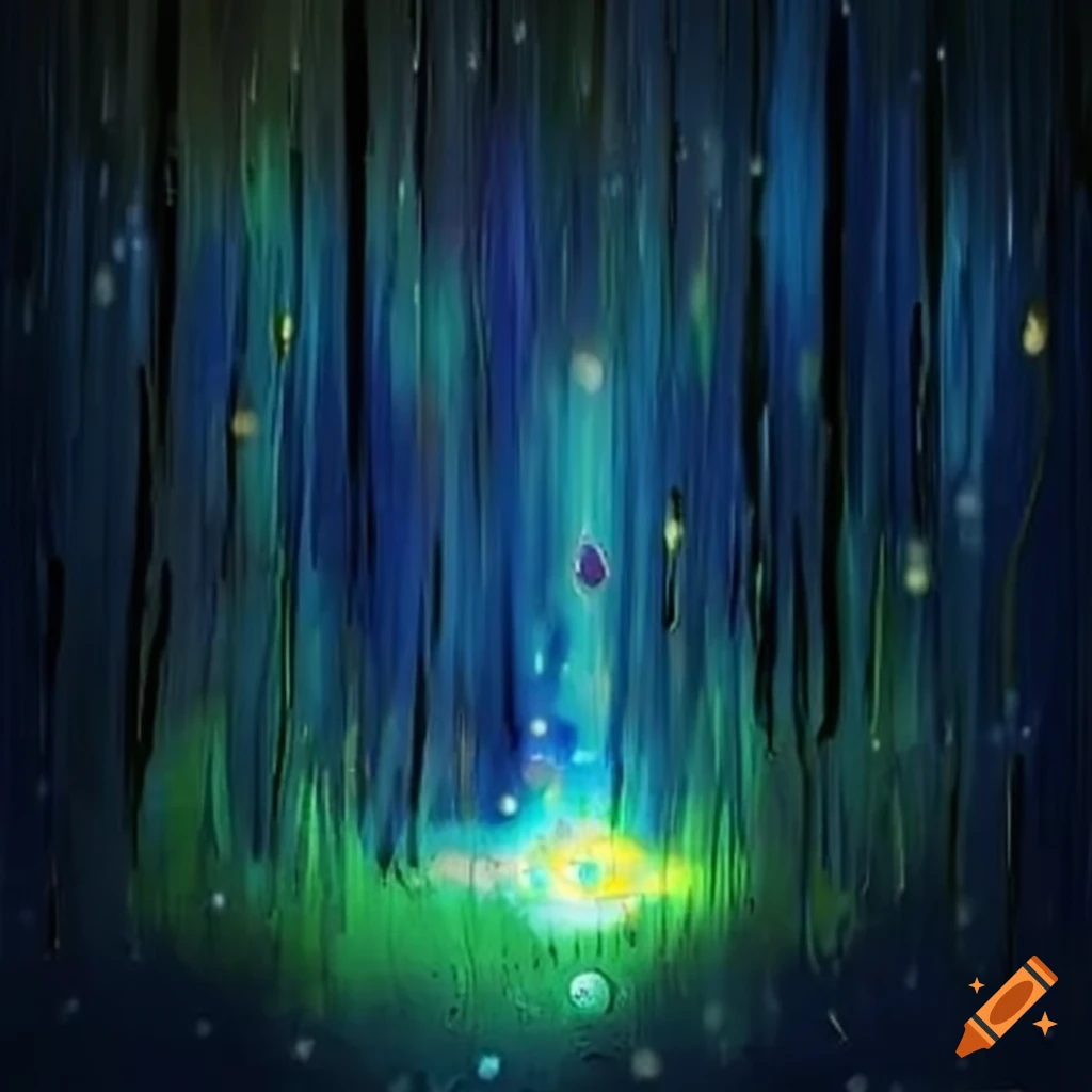 Artwork inspired by a haiku about raindrops and sunlight