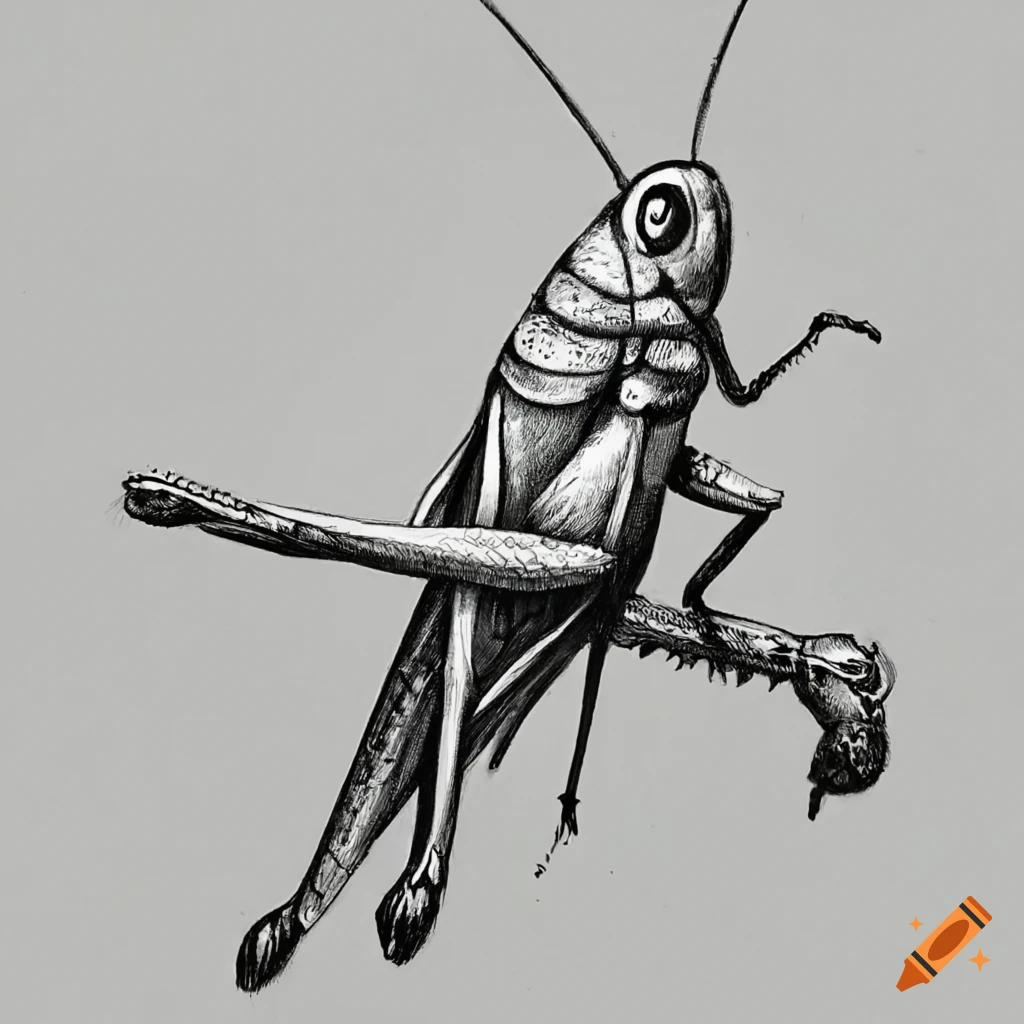 Easy Cartoon Grasshopper Coloring Page - ColoringAll