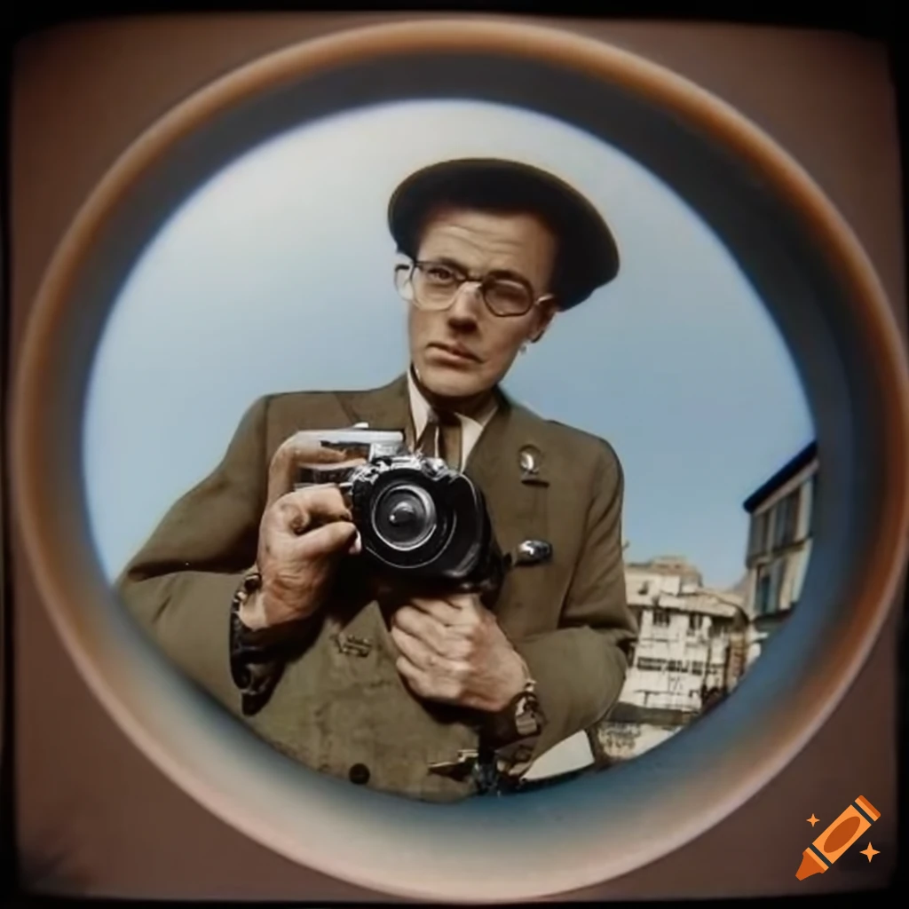 1940s-style male press photojournalist with camera